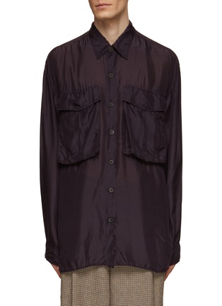Main View - Click To Enlarge - DRIES VAN NOTEN - Oversized Lightweight Silk Shirt