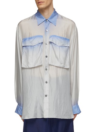 Main View - Click To Enlarge - DRIES VAN NOTEN - Oversized Gradient Print Lightweight Silk Shirt
