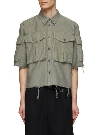 Main View - Click To Enlarge - DRIES VAN NOTEN - Bellow Pockets Cropped Shirt
