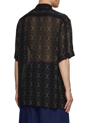 Back View - Click To Enlarge - DRIES VAN NOTEN - Criss Cross Sequin Embroidered Loose Fit Shirt