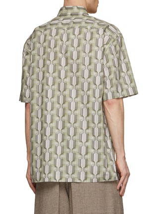 Back View - Click To Enlarge - DRIES VAN NOTEN - S Link Stripe Print Thread Embroidered Relaxed Fit Shirt