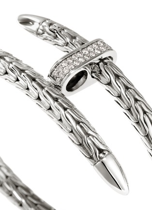 Detail View - Click To Enlarge - JOHN HARDY - Classic Chain Silver Diamond Cuff — Size XS-S