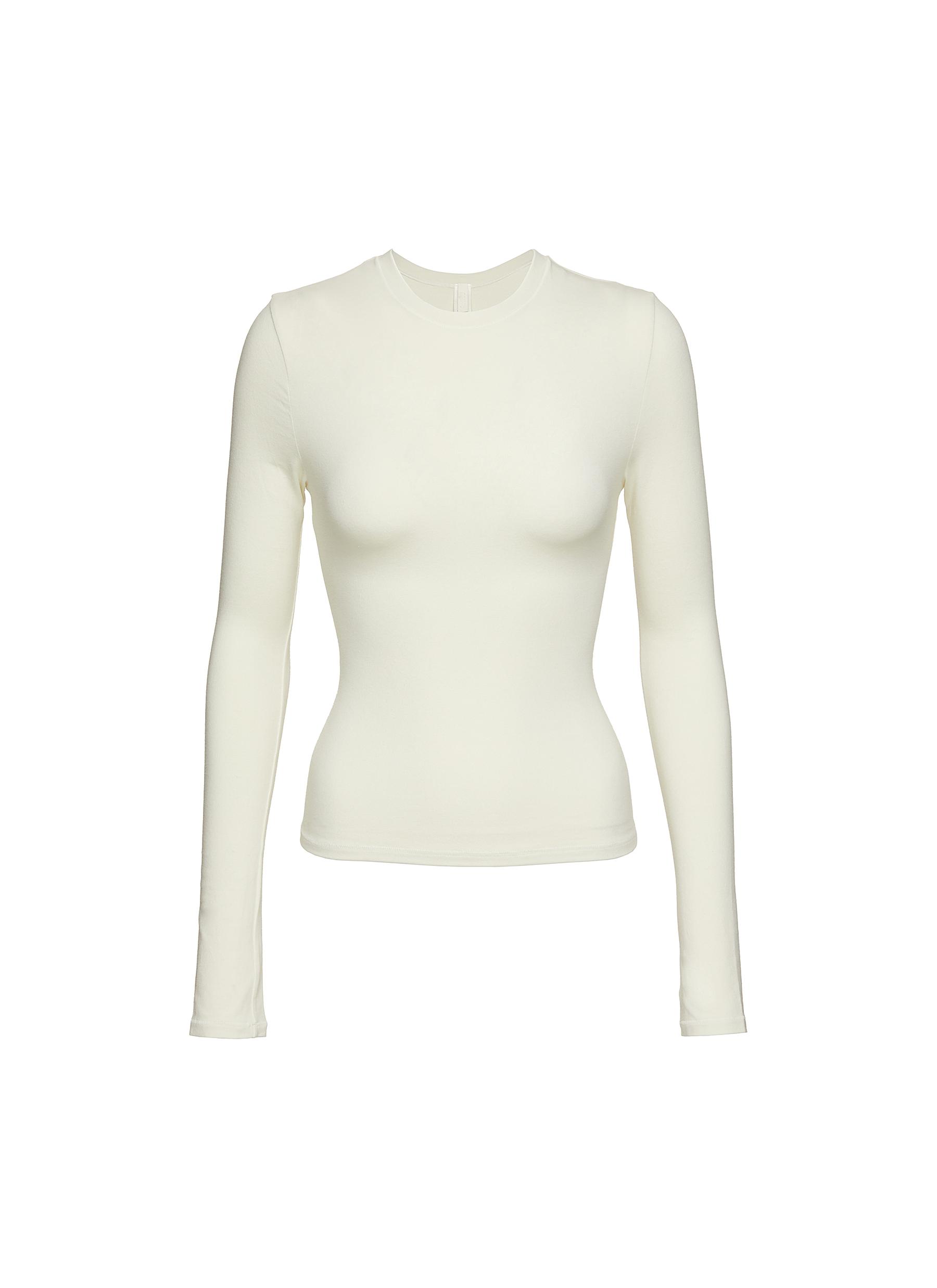 SKIMS, Cotton Jersey Long Sleeve T-Shirt, WHITE, Women