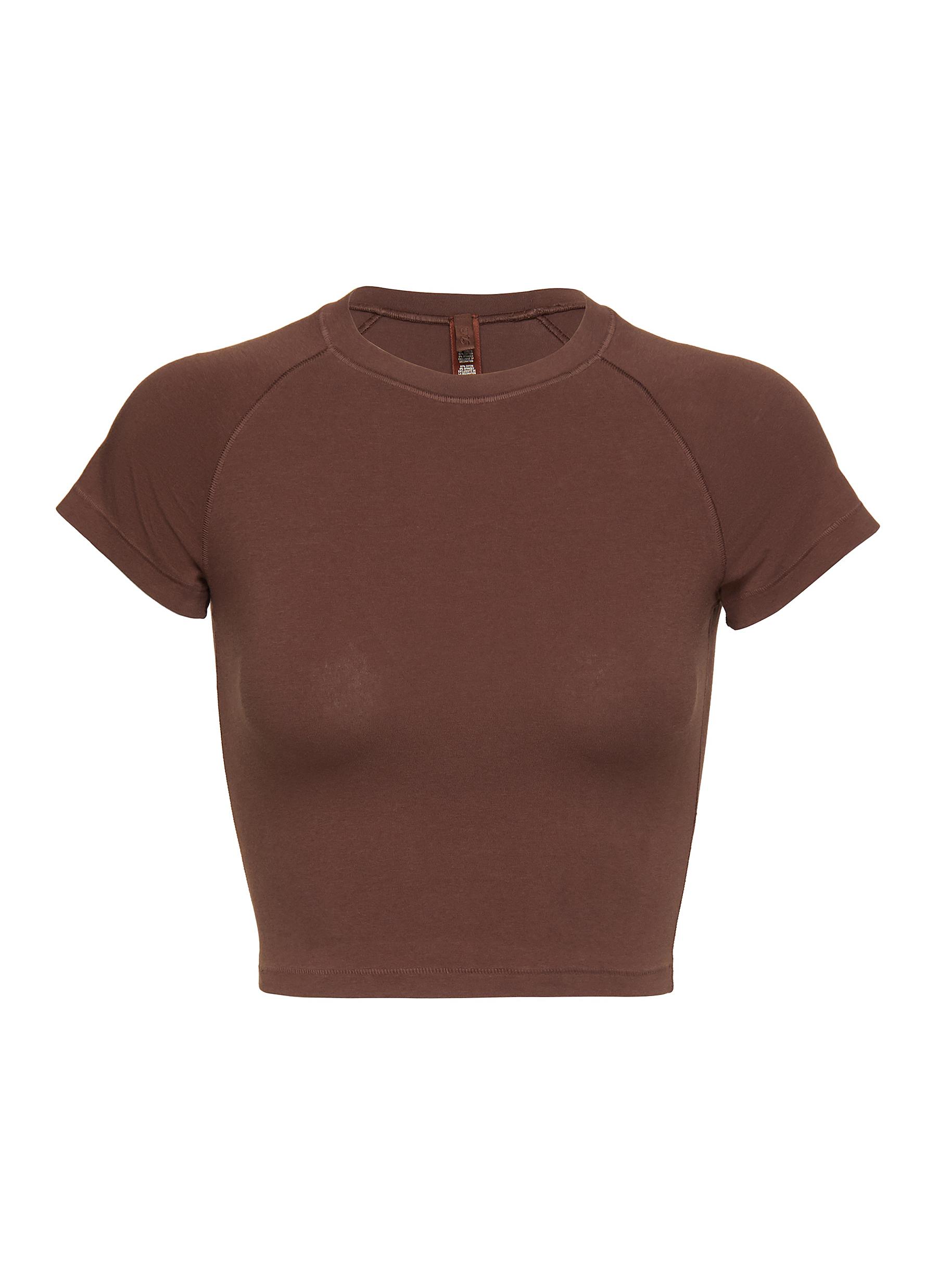 SKIMS: Brown New Vintage Cropped Raglan T-Shirt