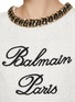  - BALMAIN - Cropped Chain Trim Tweed Logo Top