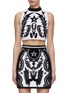 Main View - Click To Enlarge - BALMAIN - Cropped Baroque Jersey Top