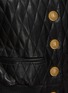  - BALMAIN - Collarless Quilted Leather Blouson