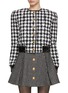 Main View - Click To Enlarge - BALMAIN - Cropped Houndstooth Tweed Jacket