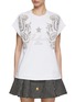 Main View - Click To Enlarge - BALMAIN - Crystal Embellished Paisley Cotton T-Shirt