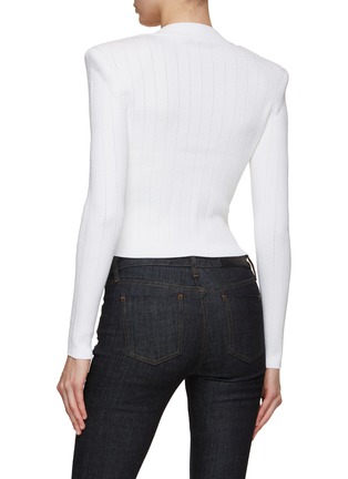 Back View - Click To Enlarge - BALMAIN - Structured Shoulder Knit Cardigan