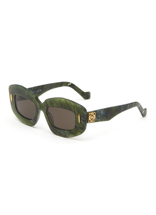 Main View - Click To Enlarge - LOEWE - Chunky Anagram Rectangle Acetate Sunglaases