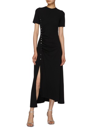 Figure View - Click To Enlarge - PACO RABANNE - Ruched Asymmetrical Dress