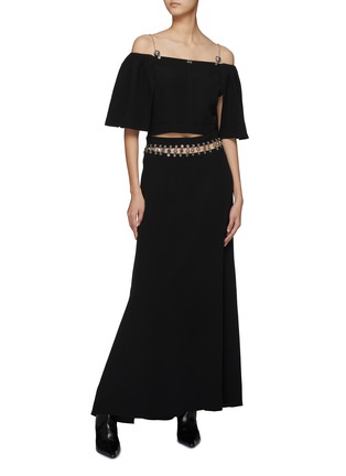 Figure View - Click To Enlarge - PACO RABANNE - Cold Shoulder Cropped Top