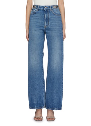Main View - Click To Enlarge - PACO RABANNE - Disc Embellished Slouchy Jeans