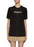 Main View - Click To Enlarge - PACO RABANNE - Rhinestone Embellished Logo Sheer T-Shirt