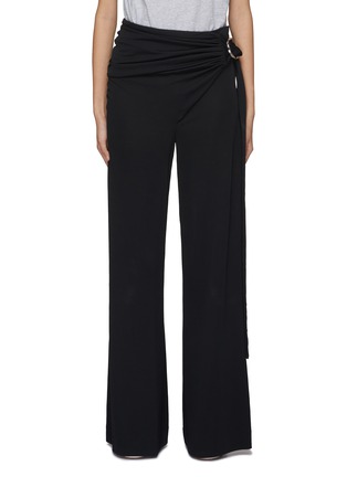 Main View - Click To Enlarge - PACO RABANNE - Asymmetrical Ruched Waist Fluid Pants