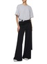 Figure View - Click To Enlarge - PACO RABANNE - Asymmetrical Ruched Waist Fluid Pants