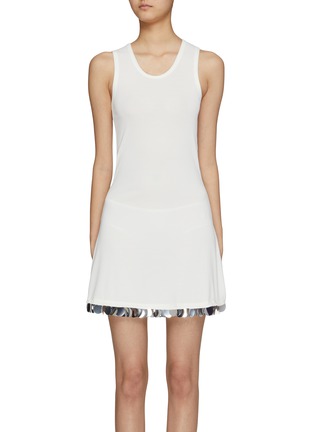 Main View - Click To Enlarge - PACO RABANNE - Hanging Paillettes Tank Dress