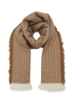 Main View - Click To Enlarge - TOTEME - Striped Monogram Wool Scarf