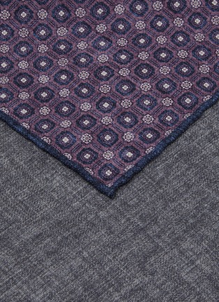 Detail View - Click To Enlarge - BRUNELLO CUCINELLI - Dotted Chequered Silk Pocket Square