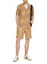 Figure View - Click To Enlarge - SCOTCH & SODA - Coral Print Cotton Linen Bermuda Shorts