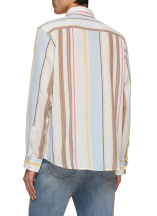 Back View - Click To Enlarge - SCOTCH & SODA - Striped Crinkled Voile Cotton Shirt