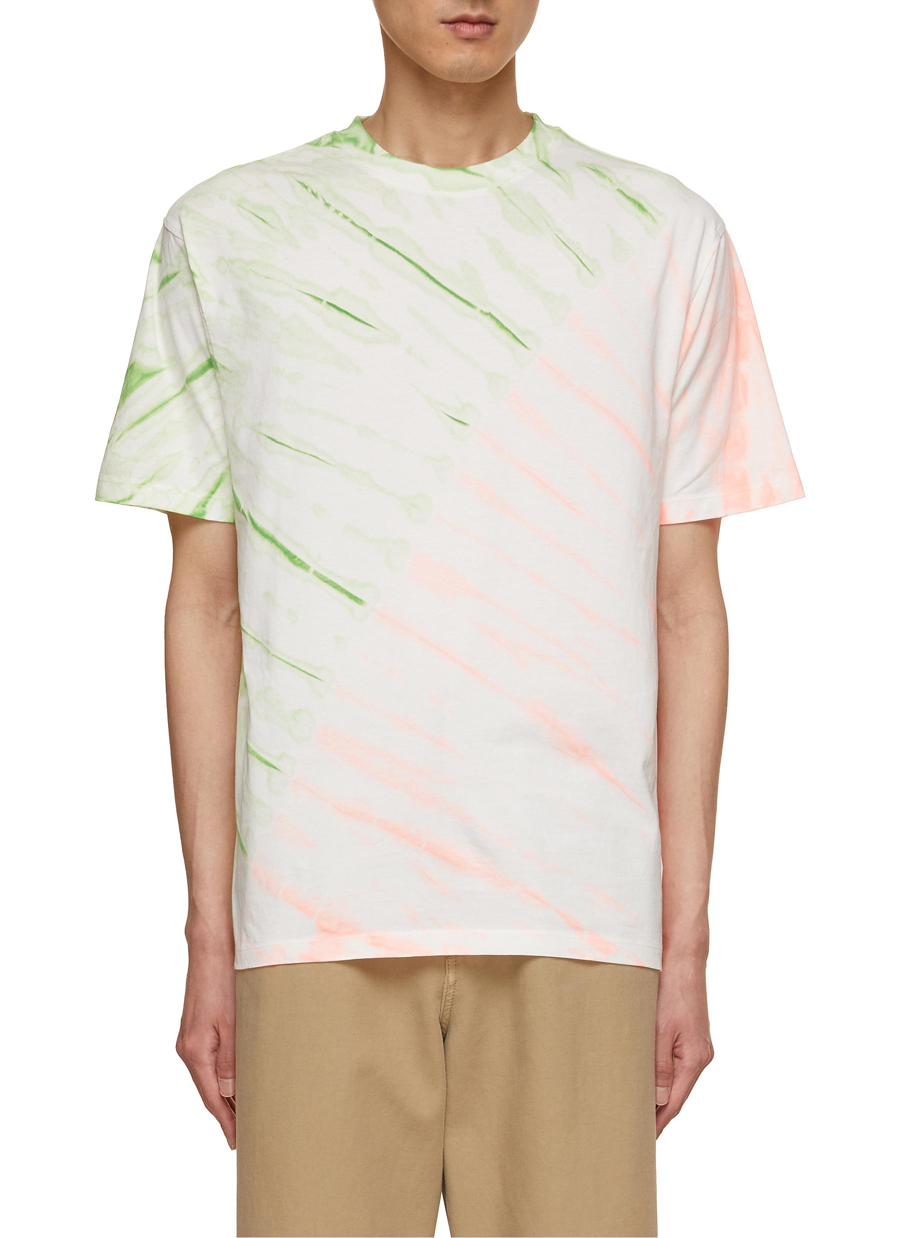 Diagonal Tie Dye Crewneck Cotton T-Shirt