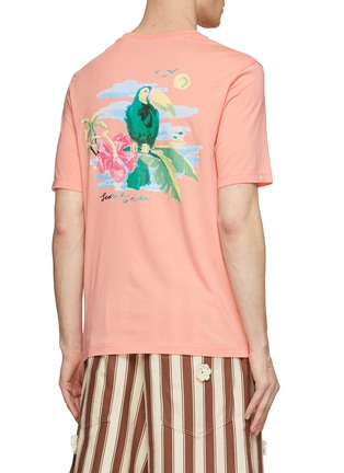 Back View - Click To Enlarge - SCOTCH & SODA - Parrot Artwork Cotton T-Shirt