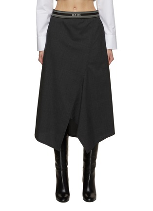 Main View - Click To Enlarge - LOEWE - Logo Waist Asymmetric Skirt