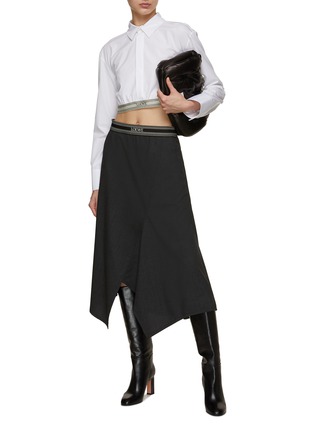 Figure View - Click To Enlarge - LOEWE - Logo Waist Asymmetric Skirt