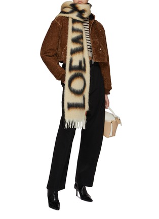 Figure View - Click To Enlarge - LOEWE - Hooded Cropped Denim Jacket