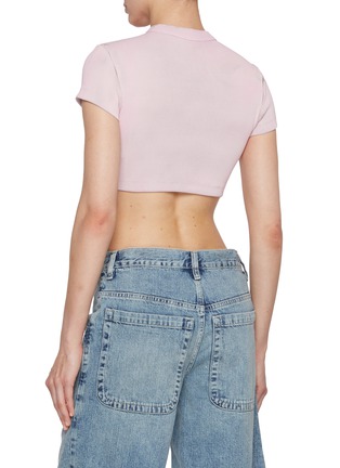 Back View - Click To Enlarge - T BY ALEXANDER WANG - Embossed Logo Cropped T-Shirt