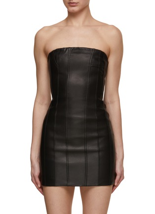 Main View - Click To Enlarge - AMIRI - Strapless Leather Bustier Mini Dress