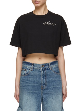 Main View - Click To Enlarge - AMIRI - Champagne Motif Cropped T-Shirt