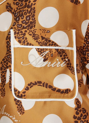  - AMIRI - Spotted Leopard Print Silk Pyjama Shirt