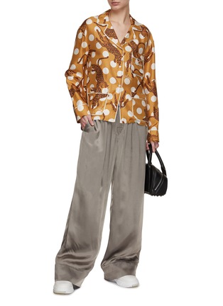 Figure View - Click To Enlarge - AMIRI - Spotted Leopard Print Silk Pyjama Shirt