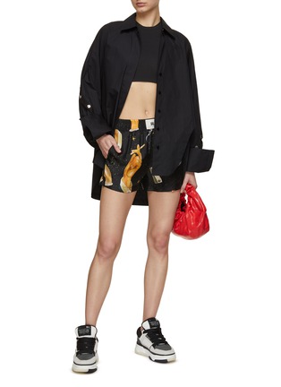 Figure View - Click To Enlarge - AMIRI - Champagne Print Silk Twill Shorts
