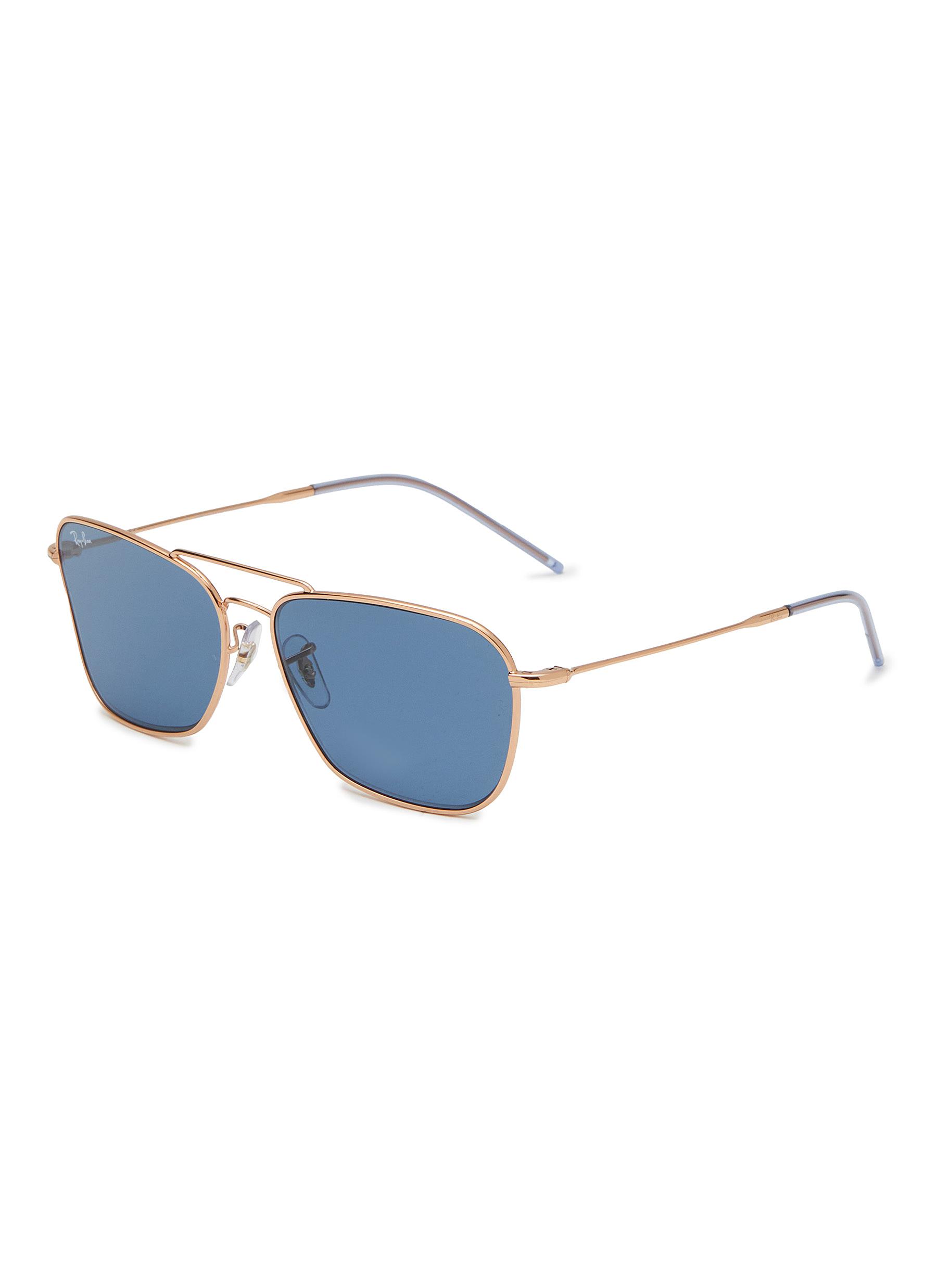 Square sunglasses outlet with gold frame