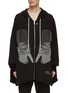 Main View - Click To Enlarge - RICK OWENS  - Embroidered Ron Head Zip Hoodie