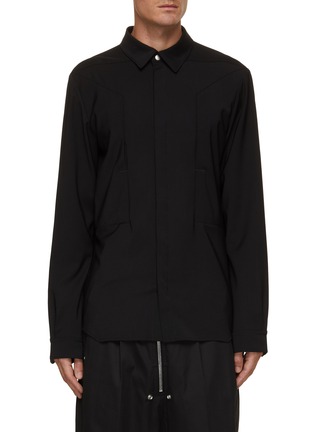 Main View - Click To Enlarge - RICK OWENS  - Fogpocket Panelled Front Shirt