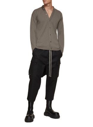 Figure View - Click To Enlarge - RICK OWENS  - Peter Button Shawl Cardigan