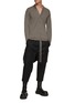 Figure View - Click To Enlarge - RICK OWENS  - Cropped Dropped Crotch Cargo Pants