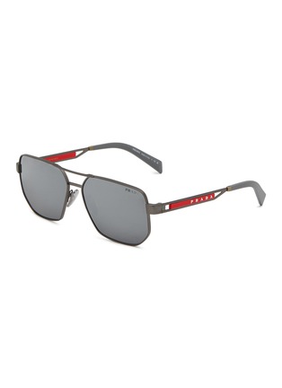 Main View - Click To Enlarge - PRADA - Matte Gunmetal Sunglasses