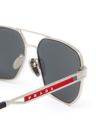 Detail View - Click To Enlarge - PRADA - Metal Geometric Sunglasses