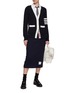 Figure View - Click To Enlarge - THOM BROWNE  - Hector Intarsia 4 Bar Knitted Cardigan
