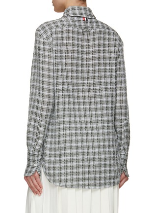 Back View - Click To Enlarge - THOM BROWNE  - Easy Fit Exaggerated Point Collar Check Shirt