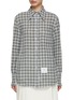 Main View - Click To Enlarge - THOM BROWNE  - Easy Fit Exaggerated Point Collar Check Shirt
