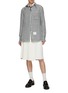 Figure View - Click To Enlarge - THOM BROWNE  - Easy Fit Exaggerated Point Collar Check Shirt