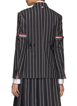 Back View - Click To Enlarge - THOM BROWNE  - Stripe Grosgrain Armband Single Breasted Blazer