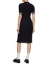 Back View - Click To Enlarge - THOM BROWNE  - Easy Fit Exaggerated Pleated Cable Rib Knit Dress